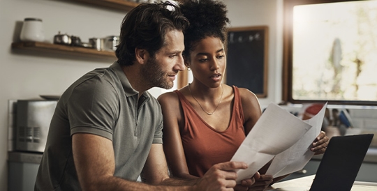 Couple doing paperwork